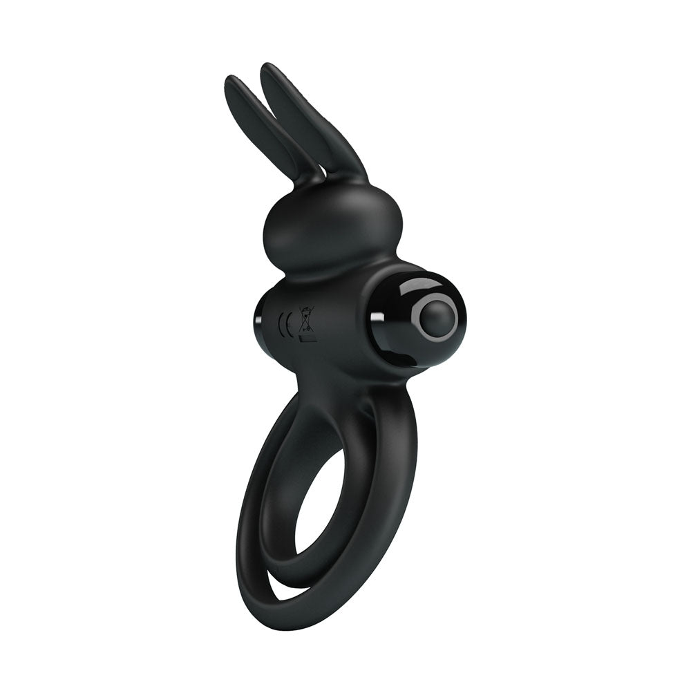 Party Up Lawrence Vibrating Cock & Balls Ring - Black