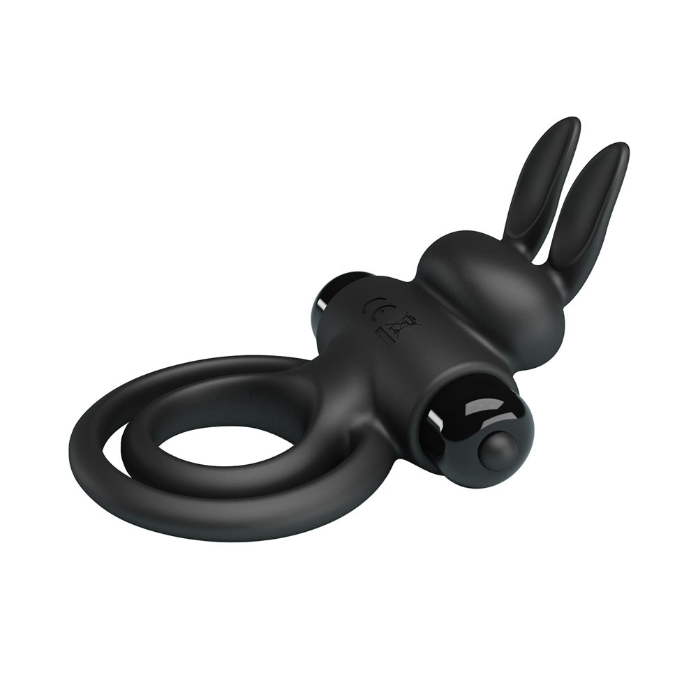 Party Up Lawrence Vibrating Cock & Balls Ring - Black