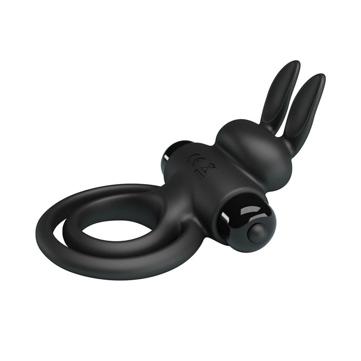 Party Up Lawrence Vibrating Cock & Balls Ring - Black