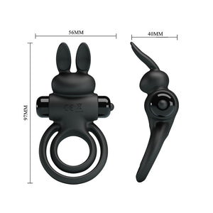 Party Up Lawrence Vibrating Cock & Balls Ring - Black