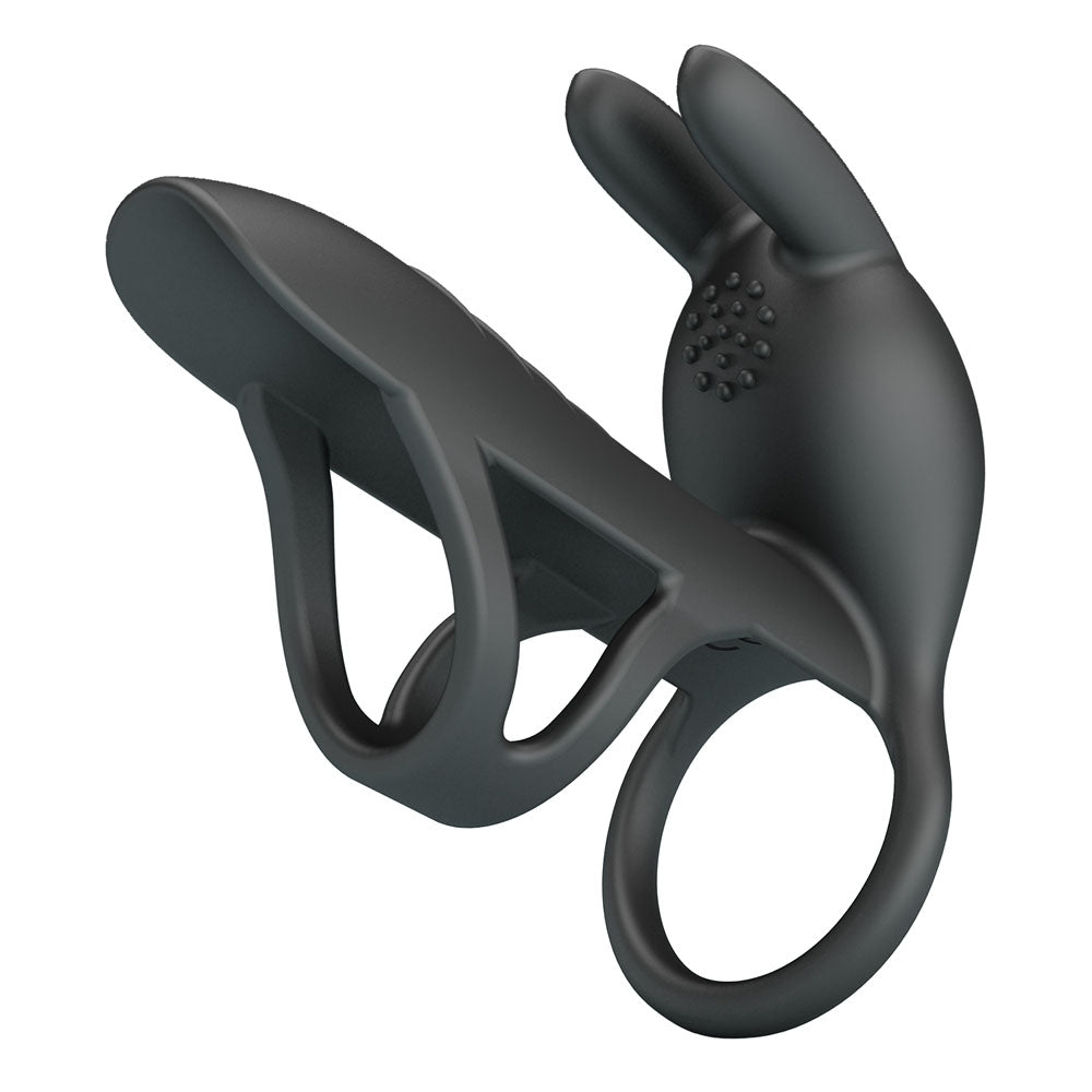 Party Up Mark Vibrating Penis Sleeve - Black