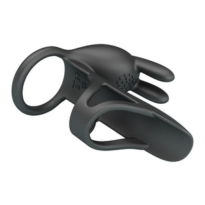 Party Up Mark Vibrating Penis Sleeve - Black