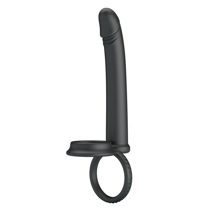 Party Up Martin Cock & Ball Rings with Double Penetrator - Black