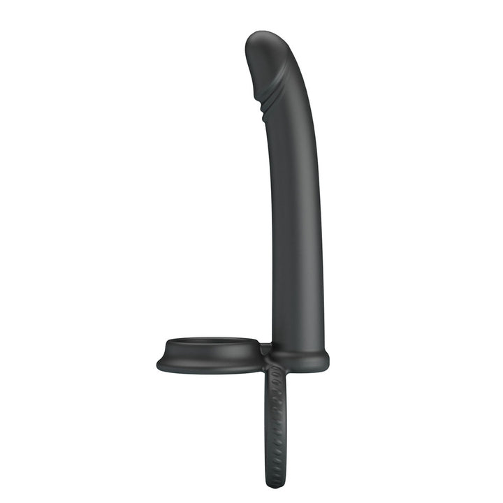Party Up Martin Cock & Ball Rings with Double Penetrator - Black