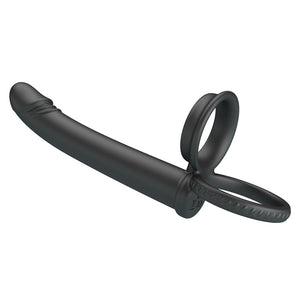 Party Up Martin Cock & Ball Rings with Double Penetrator - Black