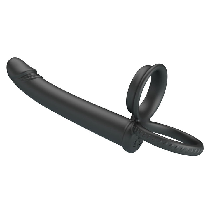 Party Up Martin Cock & Ball Rings with Double Penetrator - Black