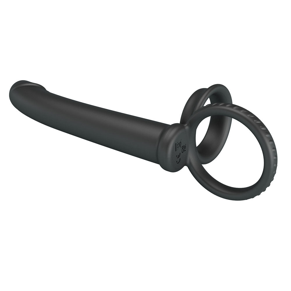 Party Up Martin Cock & Ball Rings with Double Penetrator - Black
