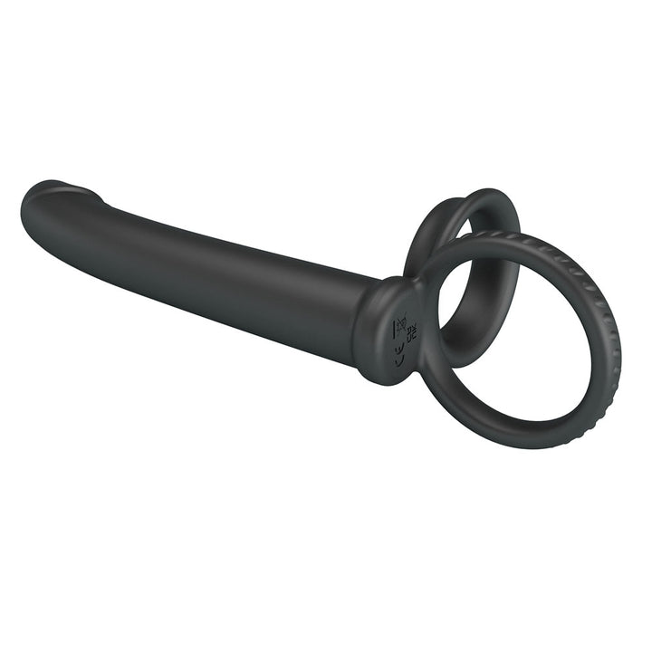 Party Up Martin Cock & Ball Rings with Double Penetrator - Black