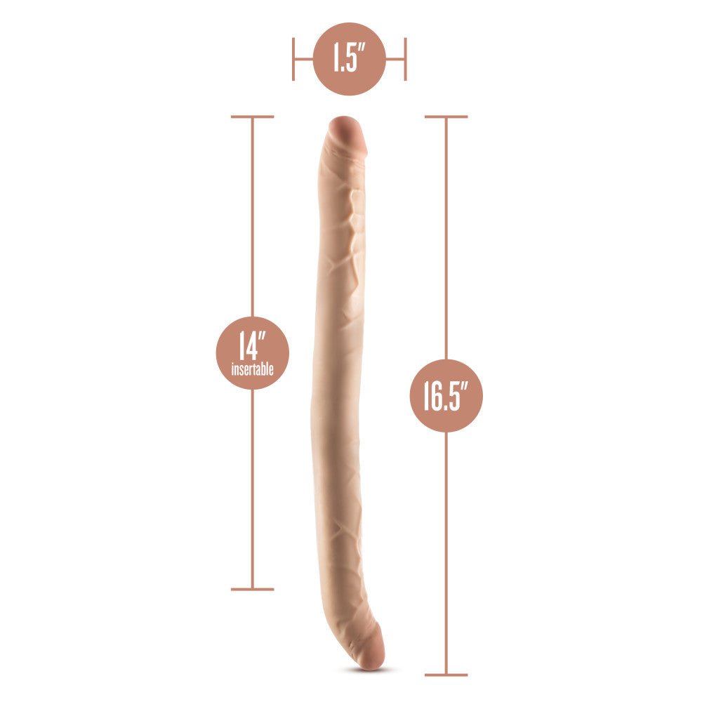 Dr. Skin Plus - 16.5 Inch Posable Double Dong - Flesh