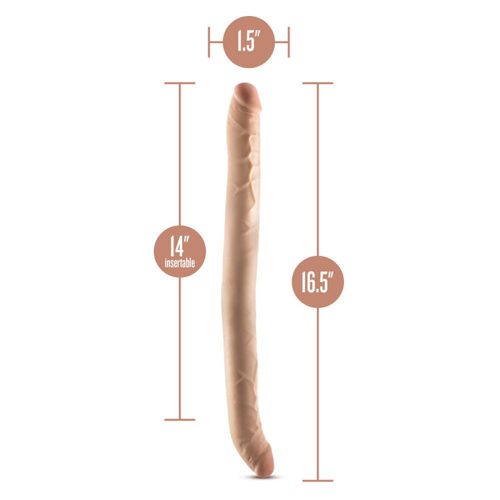 Dr. Skin Plus - 16.5 Inch Posable Double Dong - Flesh