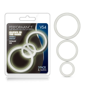 Performance VS4 Pure Premium Silicone Cockrings Set - Glow