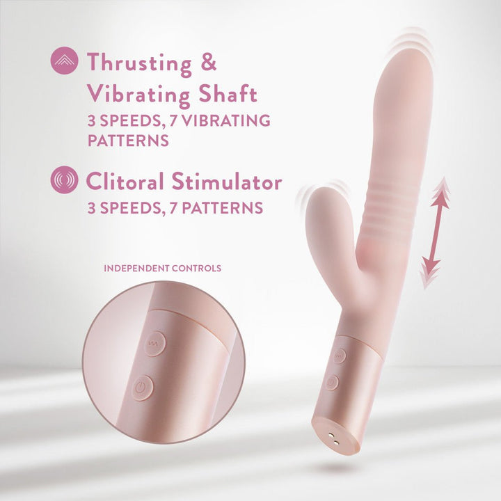 Blush - Fraya - Thrusting Rabbit Vibrator - Pink