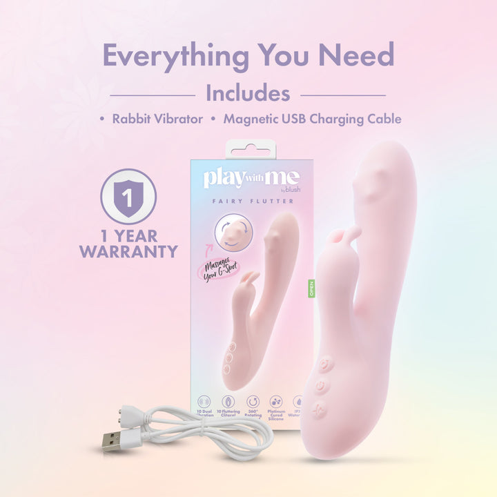 Play With Me - Fairy Flutter Rabbit Vibrator - Pink