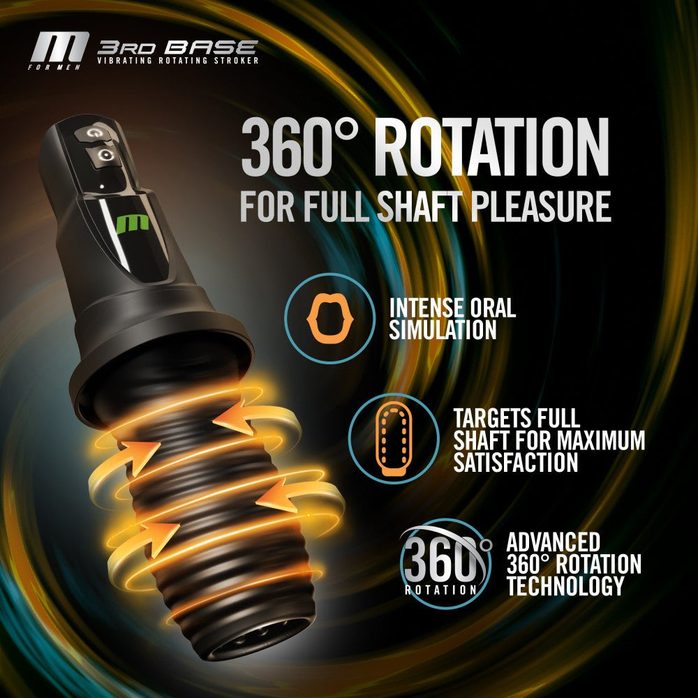 M For Men - 3rd Base - Vibrating & Rotating Auto Stroker