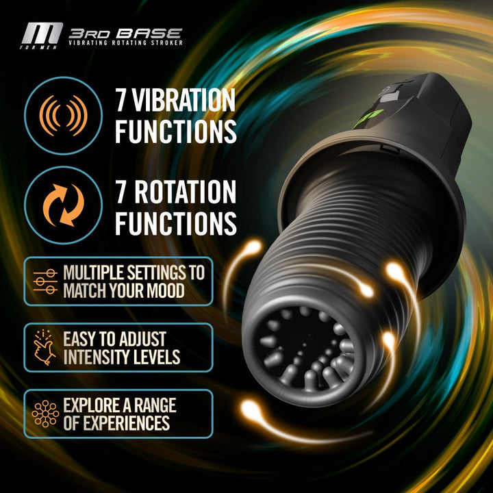 M For Men - 3rd Base - Vibrating & Rotating Auto Stroker