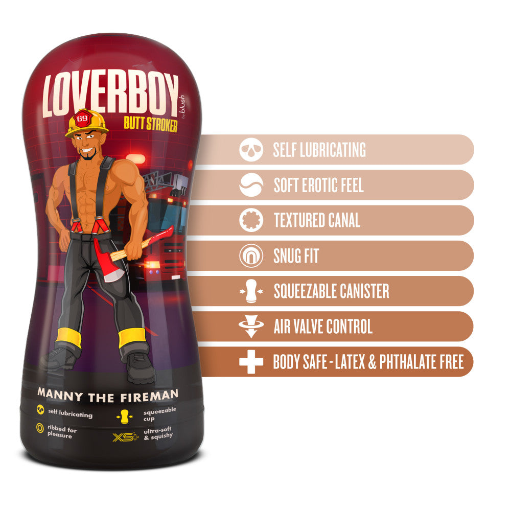Loverboy Manny The Fireman - Tan Male Ass Stroker