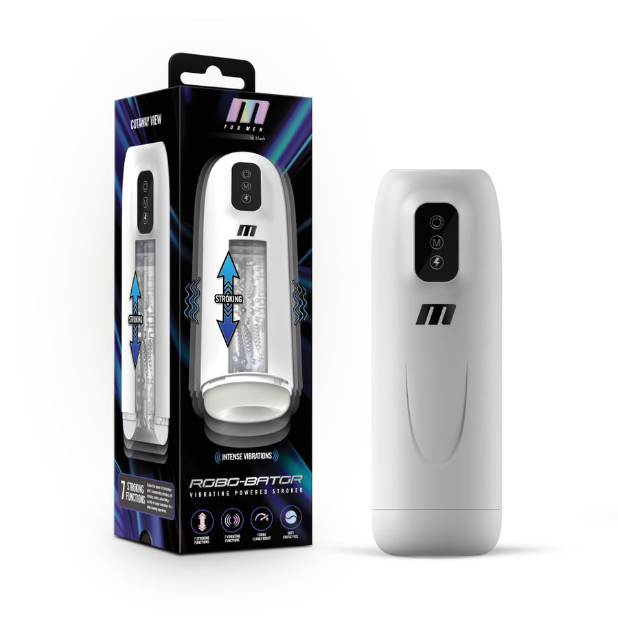 M For Men Robo-Bator - Vibrating Auto Stroker - White