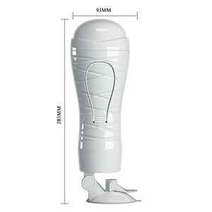 Crazy Bull Flora Vibrating Squeezable Stroker with Suction Base - Flesh