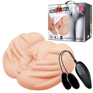 Crazy Bull Lifelike Vibrating Vagina And Ass Masturbator - Flesh