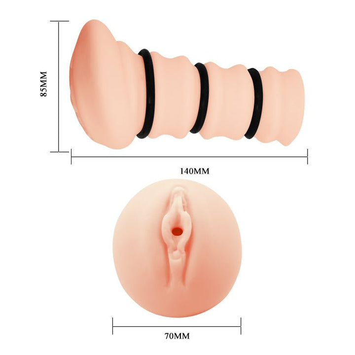 Crazy Bull Rossi Realistic Vagina Stroker with Tighening Rings - Flesh