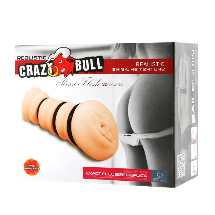 Crazy Bull Rossi Realistic Vagina Stroker with Tighening Rings - Flesh