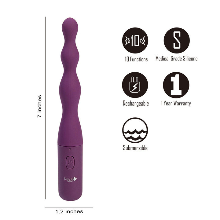 Maia Dani Beaded Vibrator - Purple