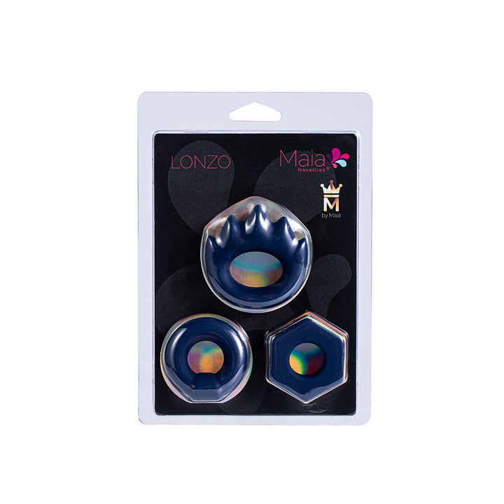 Maia Lonzo Silicone Cock Rings Set  - Blue