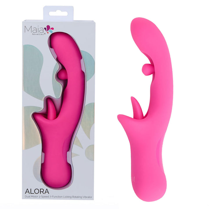 Maia Alora Rotating & Licking Vibrator - Pink
