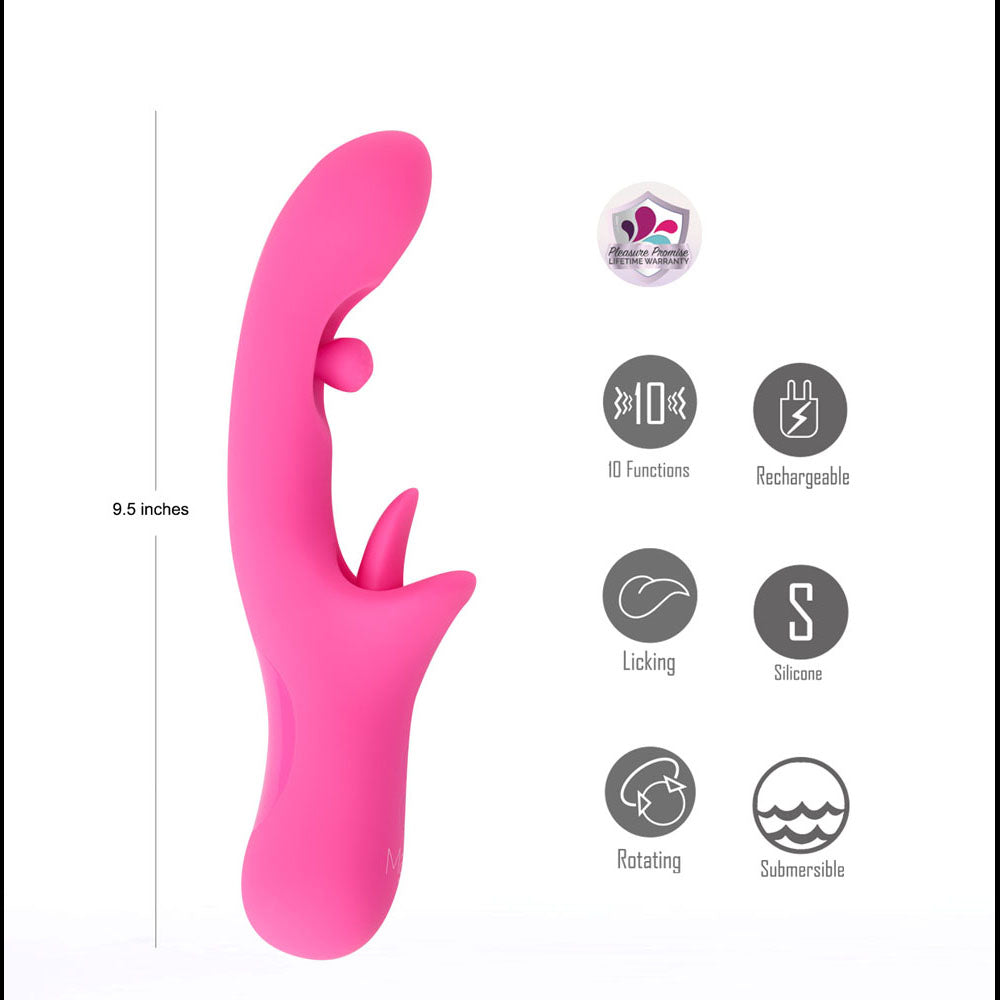Maia Alora Rotating & Licking Vibrator - Pink