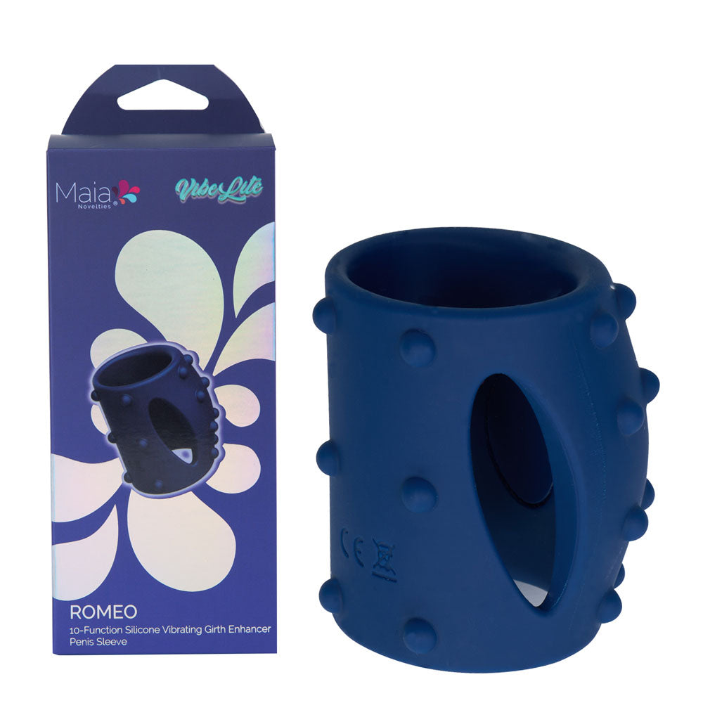 Maia Romeo Blue USB Rechargeable Vibrating Girth Enhancer Sleeve