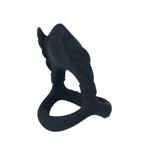 Maia Rocky Vibrating Cock & Balls Ring - Black