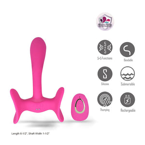 Maia Paislee - Thigh Hold Vibrator with Remote - Pink