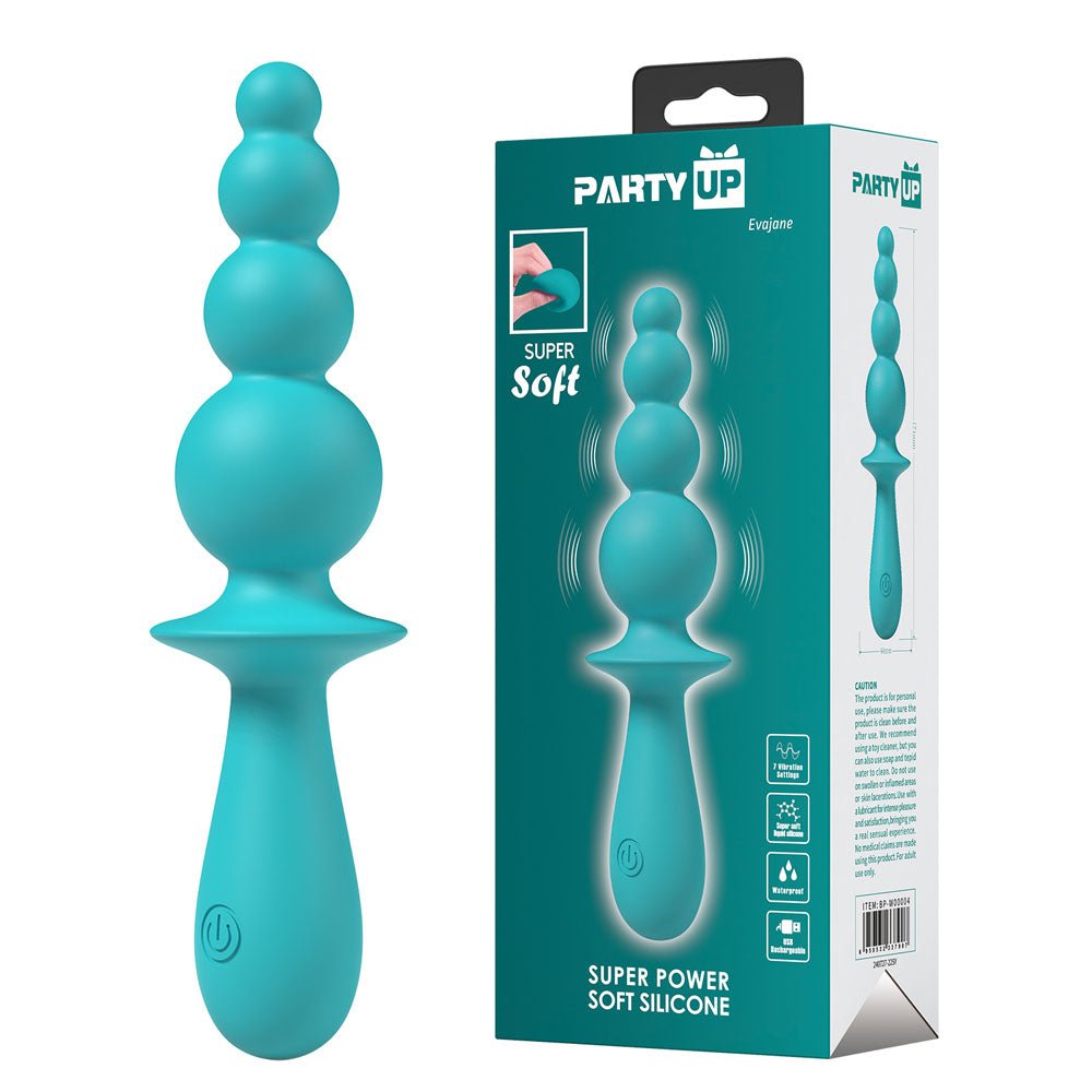 Party Up Evajane Beaded G-Spot Vibrator- Teal