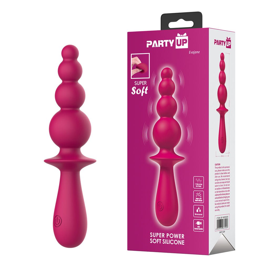 Party Up Evajane Beaded G-Spot Vibrator- Pink