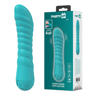 Party Up Jaylei Flexible Ribbed Vibrator - Teal