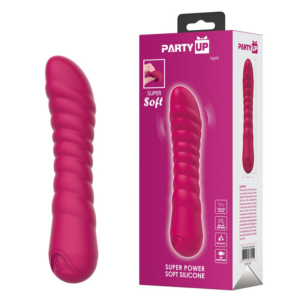Party Up Jaylei Flexible Ribbed Vibrator - Pink