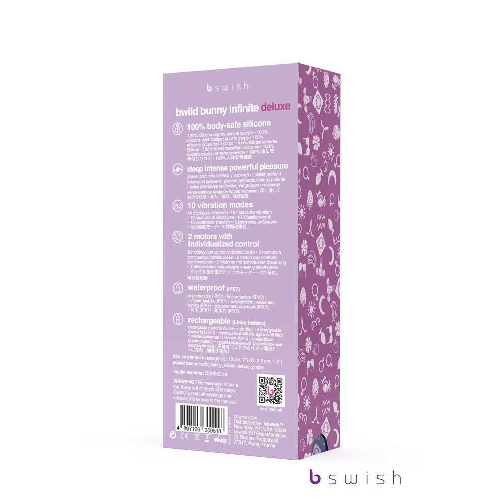 Bwild Bunny Infinite Deluxe Rabbit Vibrator - Purple