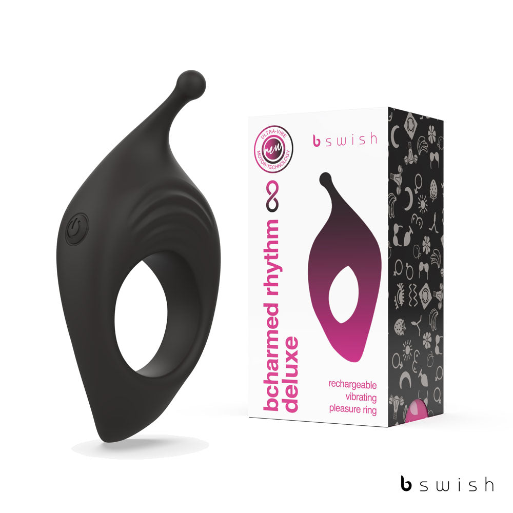 BCharmed Rhythm Infinite Deluxe - Vibrating Cock Ring - Black