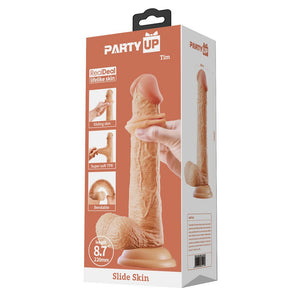 Party Up Tim Slide Skin 9 Inch Flexible Dong - Flesh
