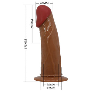 Party Up Nelson Vibrating Hollow 7 Inch Strap-On - Brown