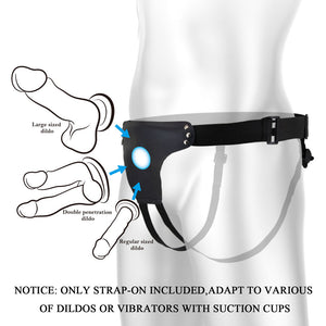 Party Up Nick Adjustable Strap-On Harness - Black (No Probe Included)