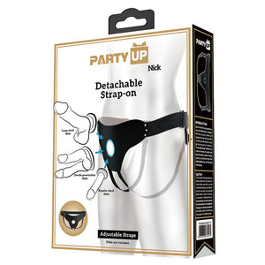 Party Up Nick Adjustable Strap-On Harness - Black (No Probe Included)