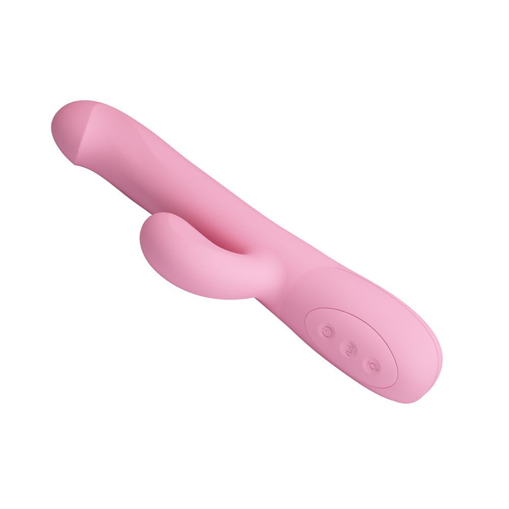 Party Up Dean Wavy Rotating Rabbit Vibrator - Pink