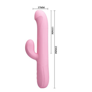 Party Up Dean Wavy Rotating Rabbit Vibrator - Pink