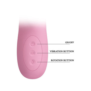 Party Up Dean Wavy Rotating Rabbit Vibrator - Pink