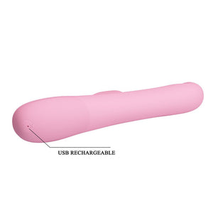 Party Up Dean Wavy Rotating Rabbit Vibrator - Pink