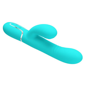 Party Up Paul Rolling Beads Thrusting Rabbit Vibrator - Teal