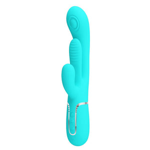 Party Up Andy Multi Function - Flicking and Thumping Rabbit Vibrator - Teal