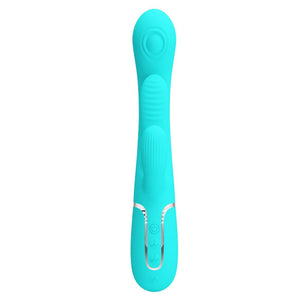 Party Up Andy Multi Function - Flicking and Thumping Rabbit Vibrator - Teal