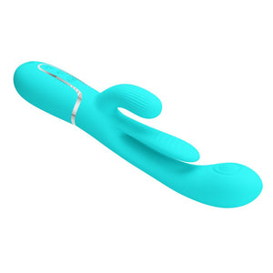 Party Up Andy Multi Function - Flicking and Thumping Rabbit Vibrator - Teal